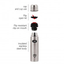 Cello Stainless Steel Flipstyle 500 ML