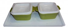 ROXX PREMIUM SQUARE GREEN CASSEROLE 2 PCS