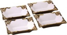 Roxx Quadro Gold 4 Pc Bowl Set Ceramic Bowl Set