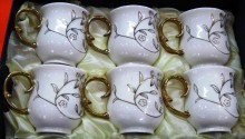 Hi Luxe White Gold Cofy Mug 6 Pc Silver