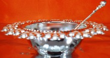 Hi Luxe Silver Daisy Bowl & Spoon 6 PC