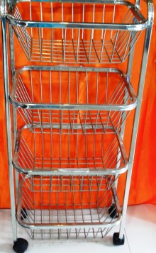 Manya World 4 shelf Basket Trolly (Square Section) 