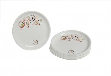 Signoraware Design-3 Round Half Plate Set, Set of 6, White 