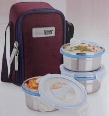 Steel Lock HL- 1281 Airtight 3 pc Lock Steel Lunch 