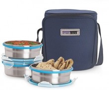  Steel Lock HL 1331 3 Containers Lunch Box (650 ml) 