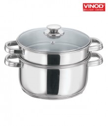 Vinod 18 cm 2 Tire Steamer With Glass Lid