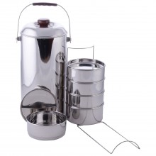 Vinod Delux Hot Steel Tiffin Box Set 5 Compartment,