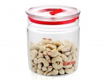 Borosil Classic Trend Wide Glass Jars with Lid 1 L